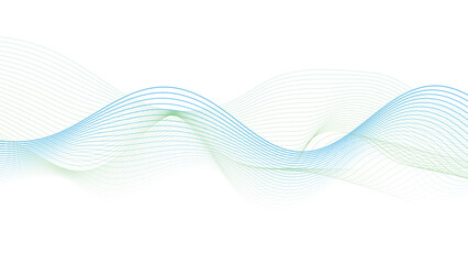 Futuristic Flowing Line Art with Blue and Green Gradient
