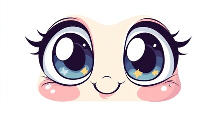 Cartoon kawaii eyes face