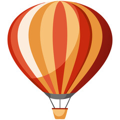 Naklejka premium Colorful hot air balloon illustration in red and orange tones