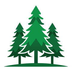 Cedar trees icon on white background 