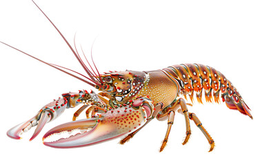 Lobster isolated on white background png transparent clipart.