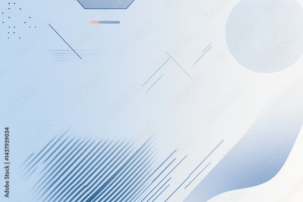 Poster abstract geometric background with blue lines and shapes backdrop