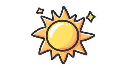Cartoon sun shining, bright, summer, day, illustration, for children's book