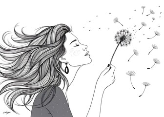  Beautiful Woman With Flowing
