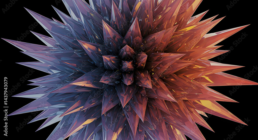 Aufkleber abstract geometric formation with sharp points and gradient color spectrum