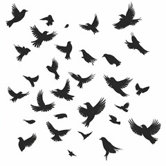 Obraz premium Abstract black birds pattern background