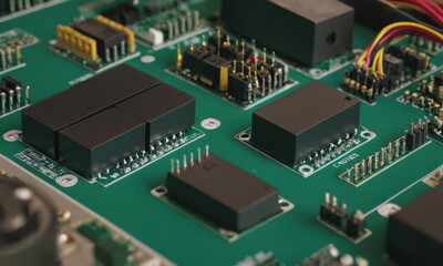 High-quality image of a computer motherboard's internal components