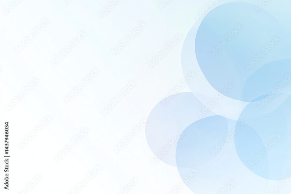 Aufkleber abstract light blue circles overlapping on white background simple and clean