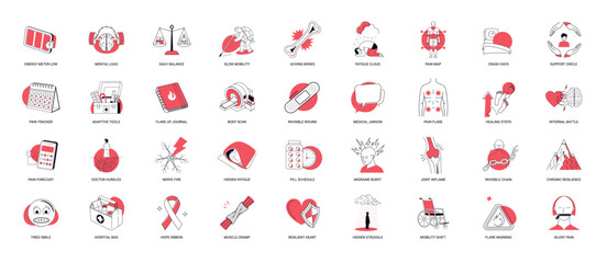 chronic pain invisible illnesses symbolic illustrations physical emotional mental challenges