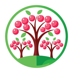 Cherry trees icon on white background 