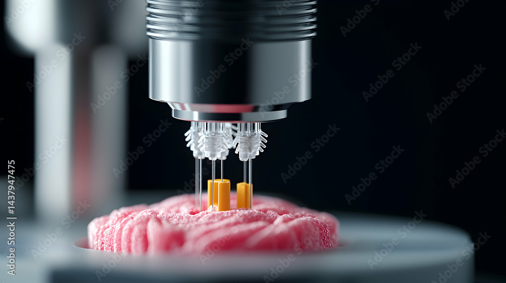 Poster a futuristic medical device precision-injecting substances into a soft tissue model. application for
