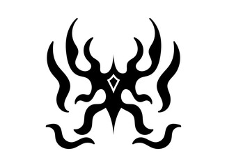 Abstract neo tribal element. Aesthetic y2k cyber gothic style. Vector illustration.