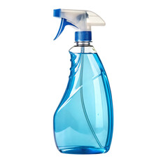 Blue glass cleaner spray bottle