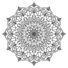 Mandala Lines, Lines for Coloring, Abstract Flower Coloring Book