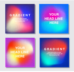 Mesh gradient template set vector for social media post