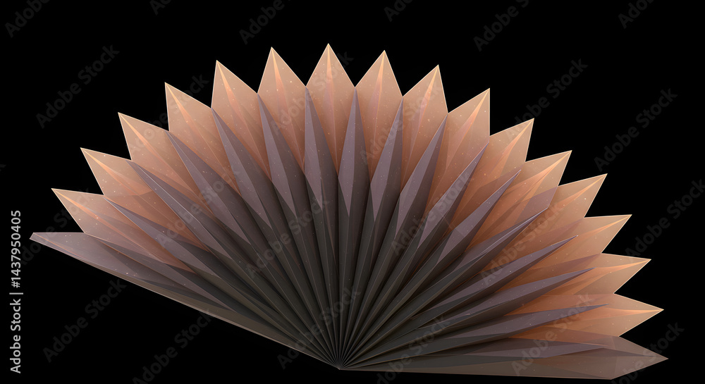 Aufkleber dimensional fractal art with repeating angular shapes on dark background