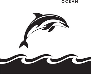 Naklejka premium Playful Dolphin Set Vector Illustration