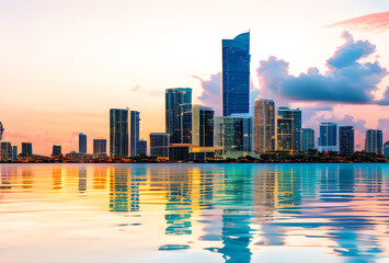 Obraz premium singapore skyline at sunset big cities