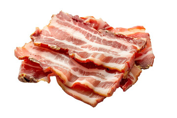 Obraz premium Bacon isolated on white background png transparent clipart.
