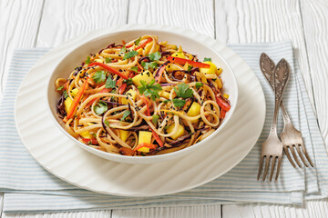 Thai Mango Noodle Veggie Salad in a bowl