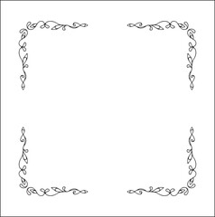 Elegant black and white ornamental frame with Celtic ornament, Scandinavian  decorative border, corners for greeting cards, banners, business cards, invitations, menus. Isolated vector illustration.	

