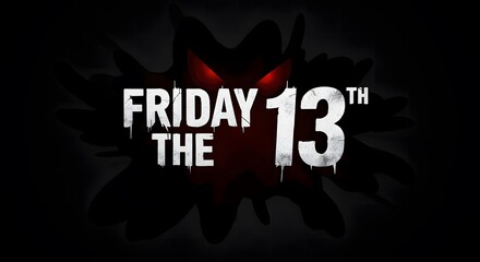 Friday the 13th Spooky Graphic with Glowing Red Eyes