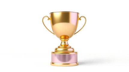 Plush Award Cup isolated on white background. 3d design element