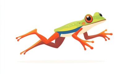 Fototapeta premium Animated illustration of a jumping tree frog