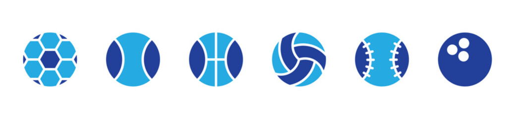 soccer, basketball, tennis, and bowling sport ball icon collection. beach volleyball game play ball icon set.