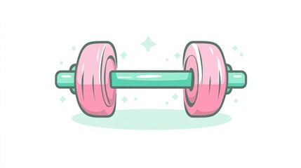 Obraz premium Pink dumbbell fitness workout gym exercise (4)