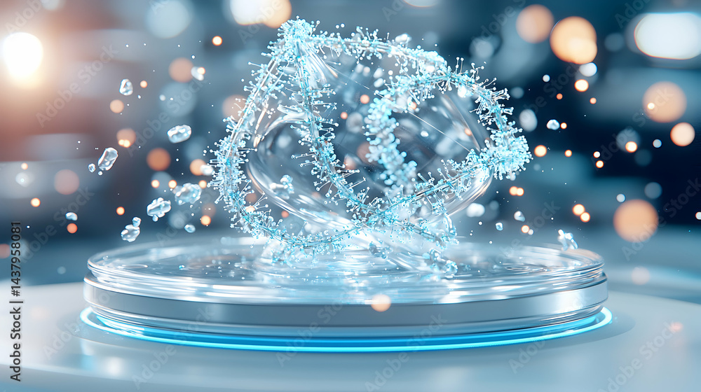 Aufkleber a futuristic abstract composition featuring glowing crystal structures. it suggests technology scien