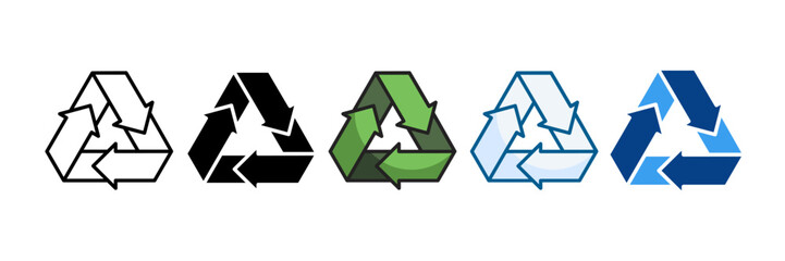 Obraz premium Recycling Icon Set Multiple Style Collection