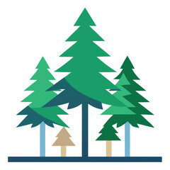 Fir trees icon on white background 