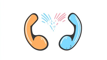 Fototapeta premium Connecting phones, communication, abstract background, illustration, website design