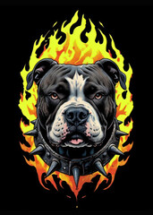 Intense Animals Portrait Surrounded by Fire V21