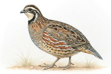 Fototapeta premium Wild quail isolated on white background