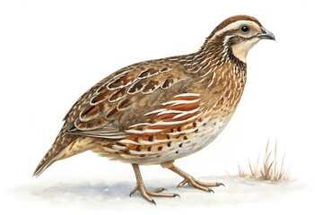 Fototapeta premium Wild quail isolated on white background