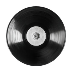 Obraz premium Vinyl record closeup isolated on transparent PNG background