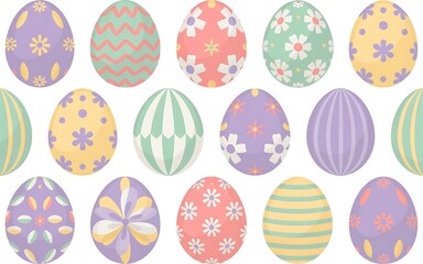Colorful Easter Eggs Collection - Vintage Style with Floral Patterns