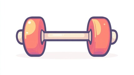 Pink dumbbell, fitness, gym, workout, exercise, weightlifting, simple, illustration