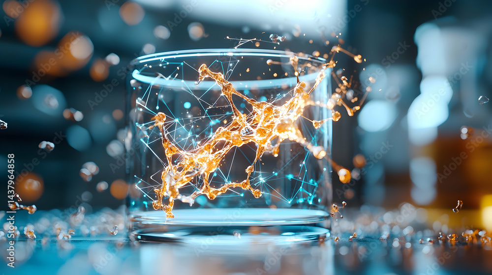 Poster abstract visualization of scientific data. ideal for illustrating complex processes research experim