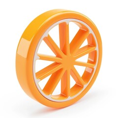 Obraz premium Orange wheel graphic design, a 3d citrus icon.