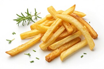 French fried chips isolated on a white background