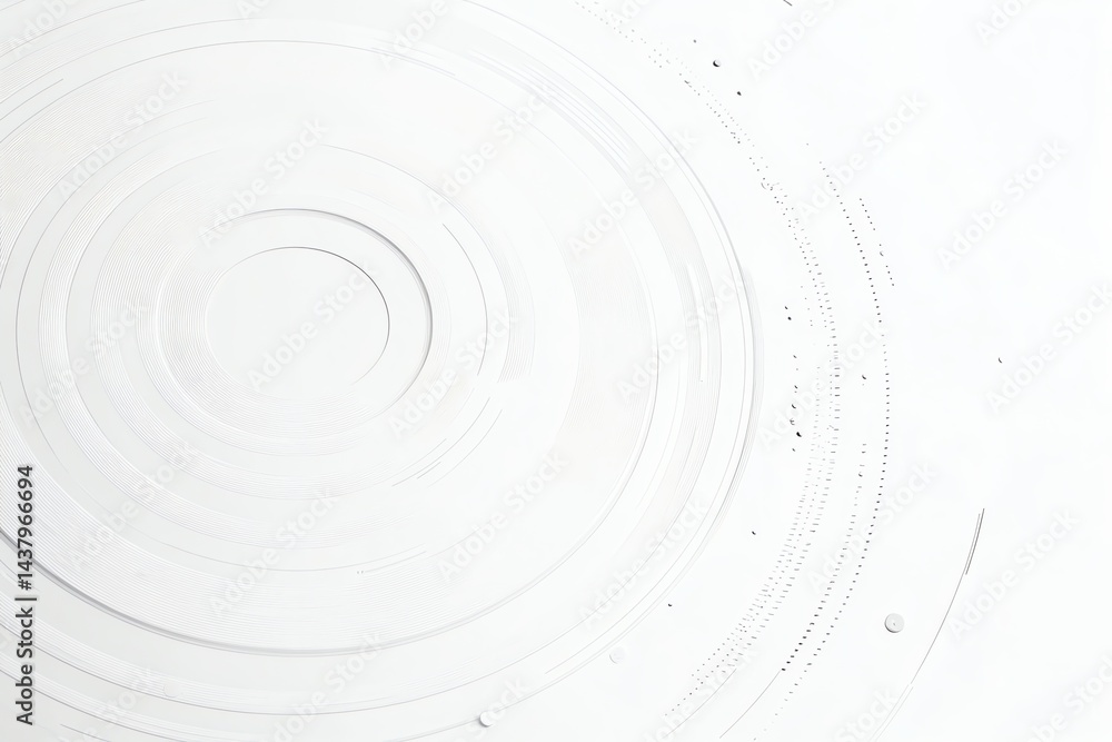Aufkleber minimalist white rings design with circular patterns and subtle details