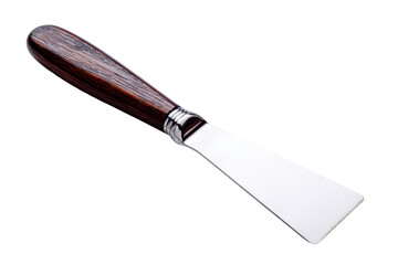 Spatula with wood grip isolated on transparent PNG background