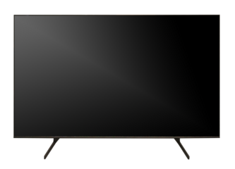 Flat screen LCD TV, modern style and wall mount design with sleek design.Black television template with empty space. Copy space.transparent background
