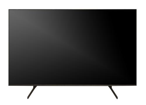 Flat screen LCD TV, modern style and wall mount design with sleek design.Black television template with empty space. Copy space.transparent background