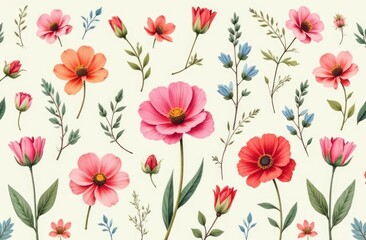 Botanical art print for  Folk style home decor , Wall decoration