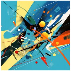 Abstract futuristic geometric pattern with minimalist design, digital art background featuring modern technology concept. 