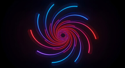 Abstract Swirl Of Neon Light, Modern Geometric Background For Technology Projects